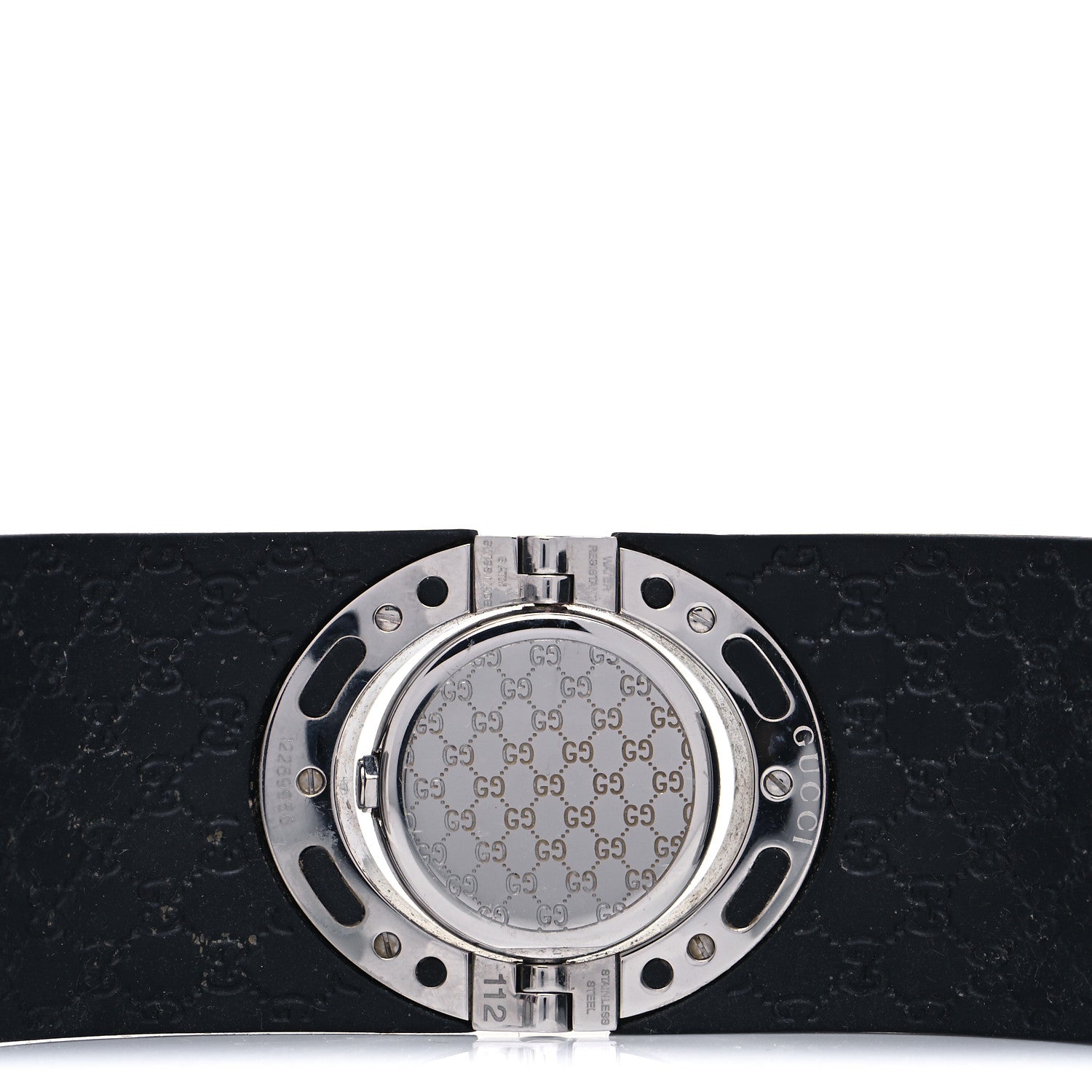 Gucci Stainless Steel Rubber 33mm Twirl Quartz Watch Black 4 of 5