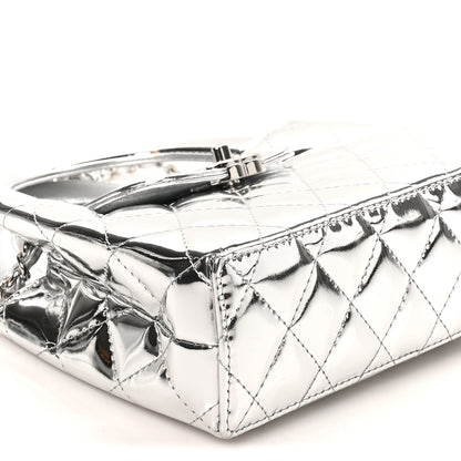 Chanel Mirror Calfskin Metallic Calfskin Quilted Nano Kelly Shopper Silvery 10 of 11