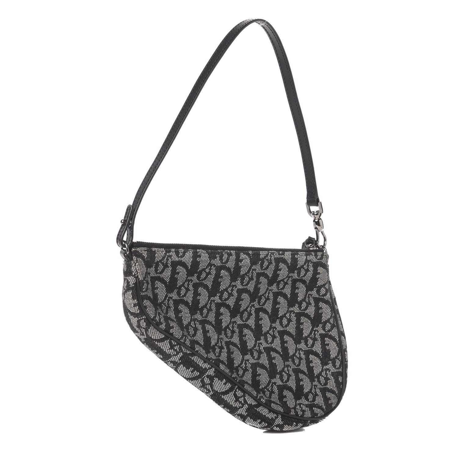 Christian Dior Monogram Mini Saddle Pochette Black 3 of 10