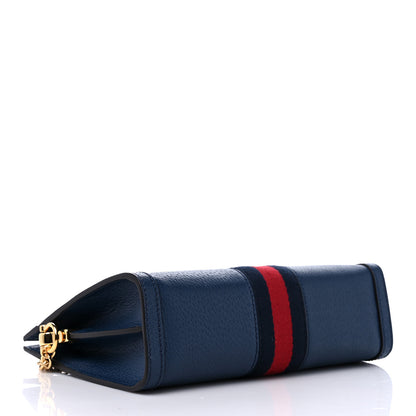 Gucci Textured Calfskin Web Small Ophidia Chain Shoulder Bag Blue Agata 4 of 10