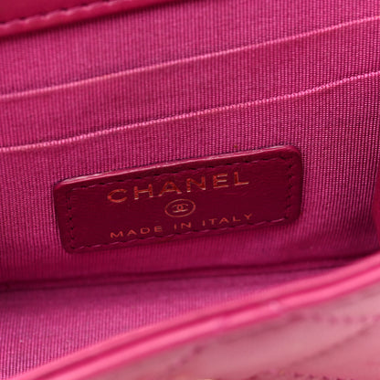 Chanel Lambskin Quilted Mini Trendy CC Clutch With Chain Fuchsia 6 of 9
