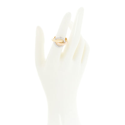 Cartier 18K Pink Yellow White Gold Diamond Trinity Crash Ring 52 6 2 of 5