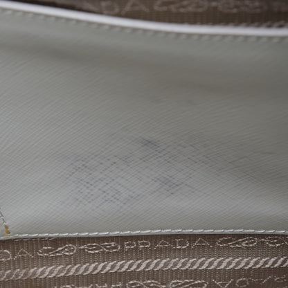 Prada Saffiano Vernice Medium Double Zip Tote Talco 9 of 12