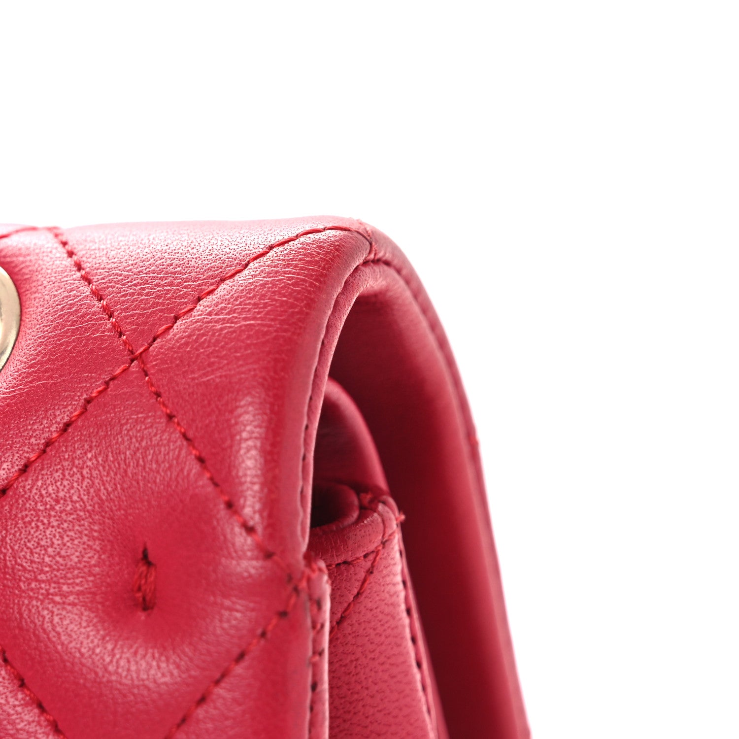 Chanel Lambskin Quilted Medium Double Flap Red 13 of 14