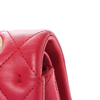 Chanel Lambskin Quilted Medium Double Flap Red 13 of 14
