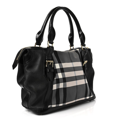 Burberry Nylon Beat Check Medium Landscape Lynher Tote Black 4 of 9