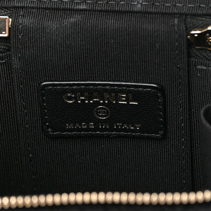 Chanel Lambskin Crochet Small Vanity Case With Chain Black 6 of 17