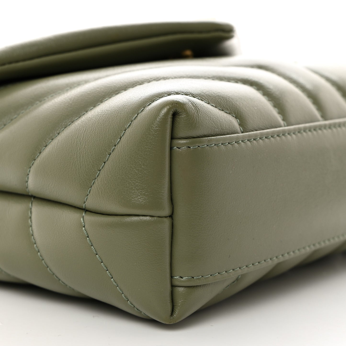 Calfskin Y Quilted Monogram Toy Loulou Crossbody Bag Light Sage