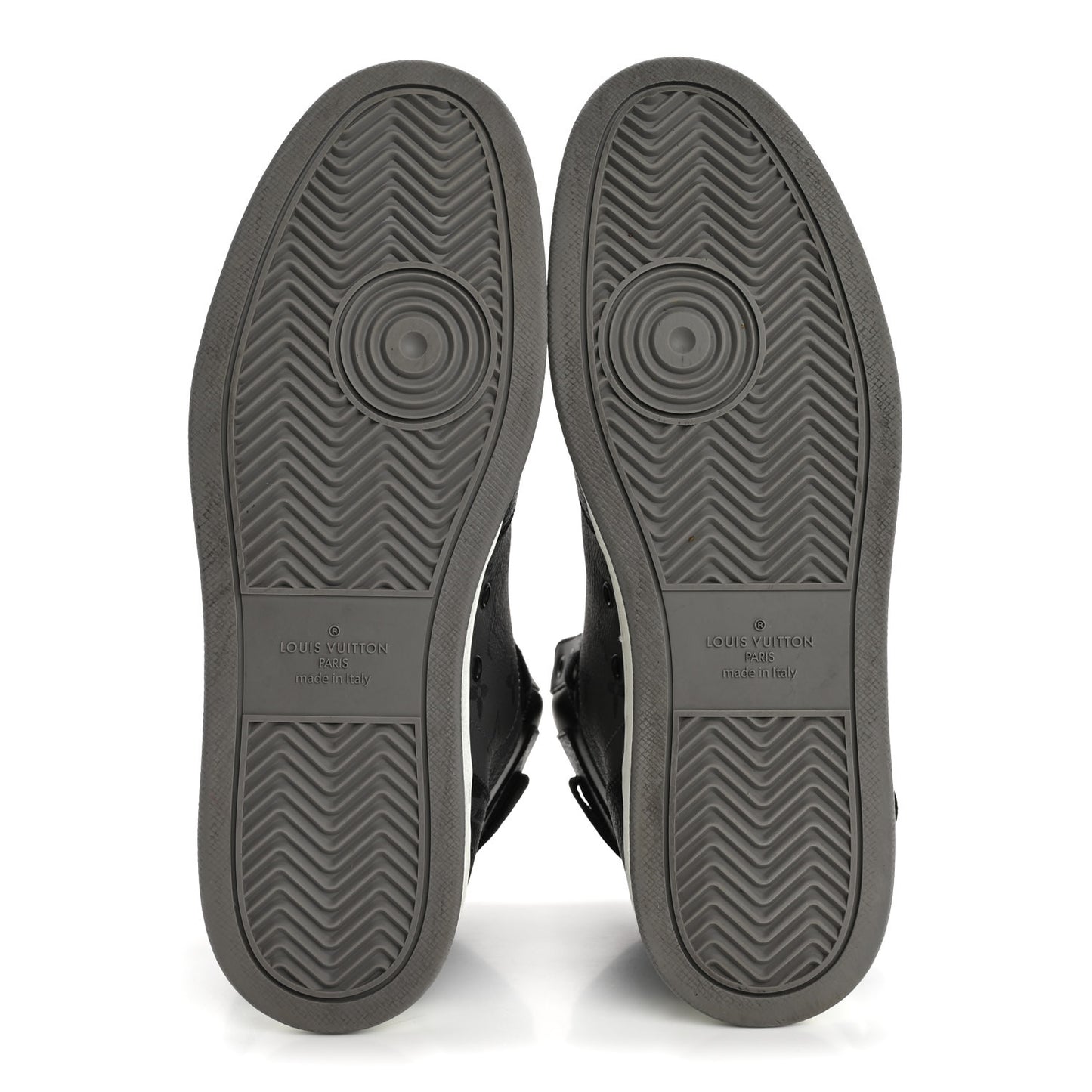 Calfskin Monogram Eclipse Mens Rivoli High Top Sneakers 9 Black Grey
