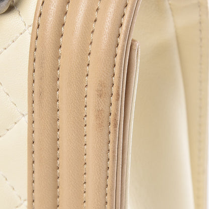Chanel Lambskin Quilted Large Boy Flap Light Beige Dark Beige 13 of 15