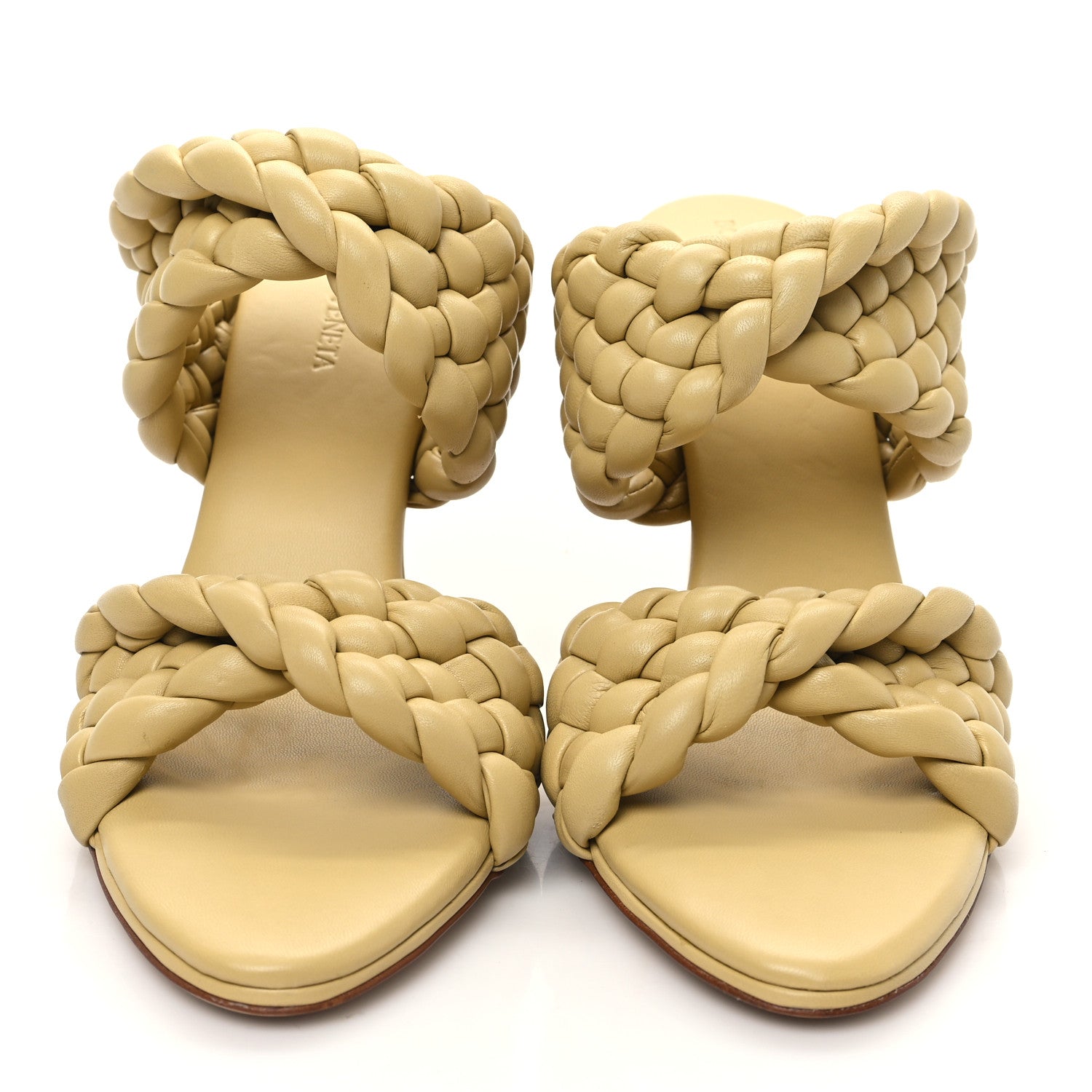 Bottega Veneta Nappa Twisted Padded Intrecciato Curve Slide Sandals 41 Tapioca 2 of 9