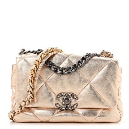 Chanel Metallic Lambskin Quilted Medium Chanel 19 Flap Gold 1 of 11