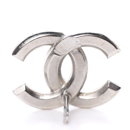 Chanel Baguette Crystal CC Earrings Silver Black 4 of 5