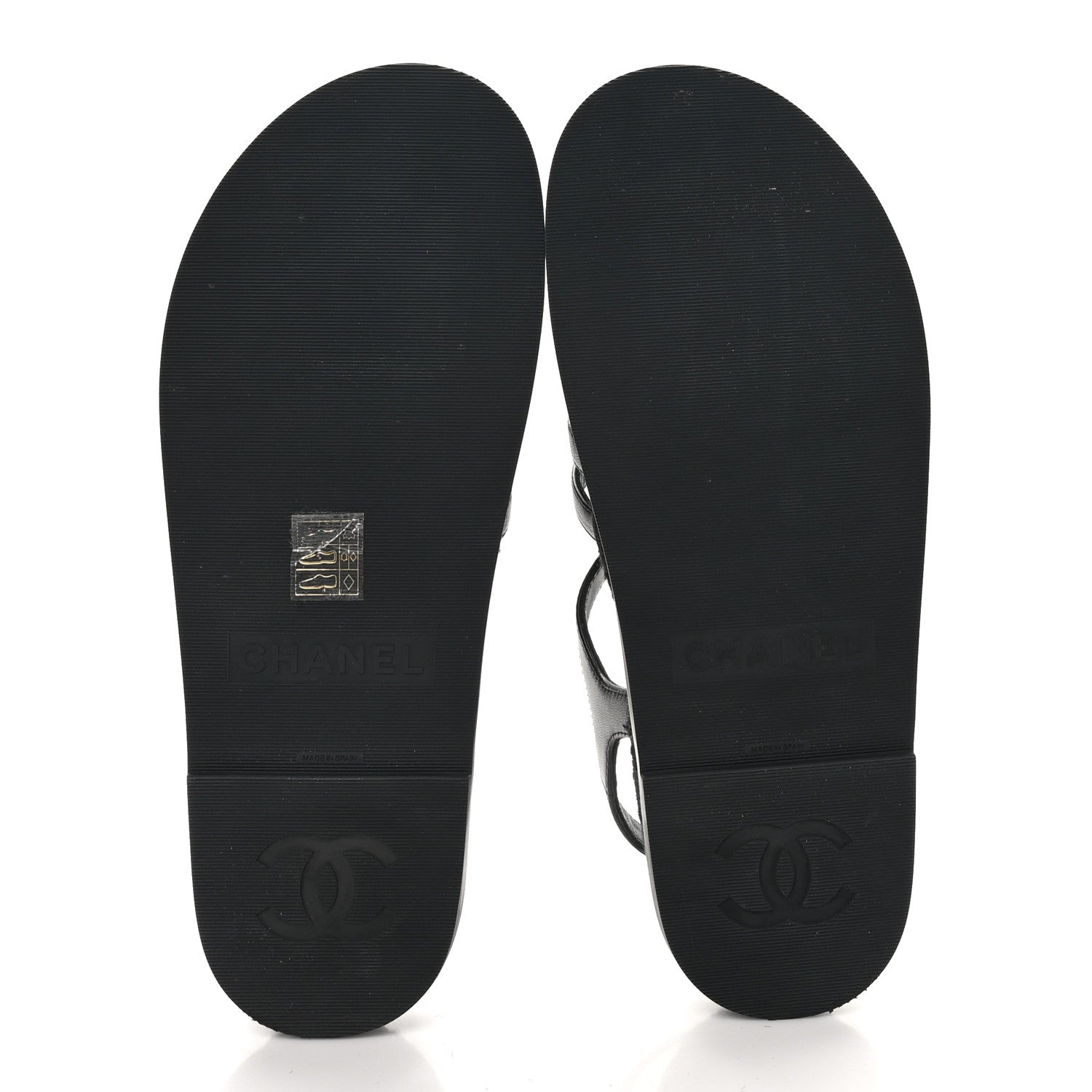 Chanel Lambskin Espadrille Sandals 40 Black 7 of 11