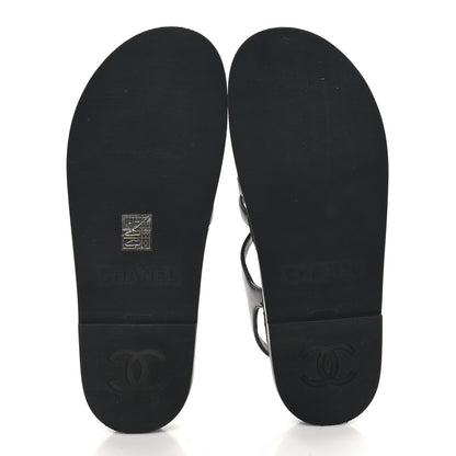 Chanel Lambskin Espadrille Sandals 40 Black 7 of 11
