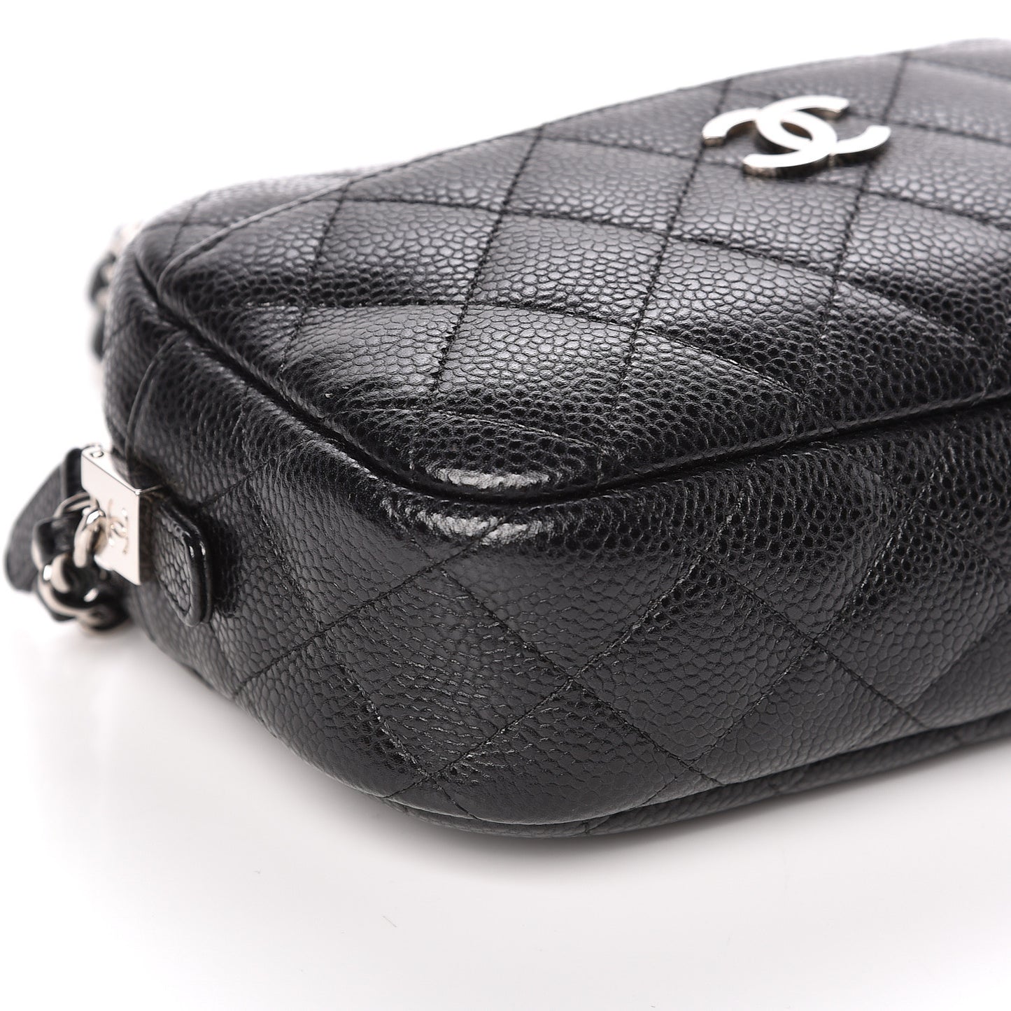 Caviar Quilted Camera Case Black