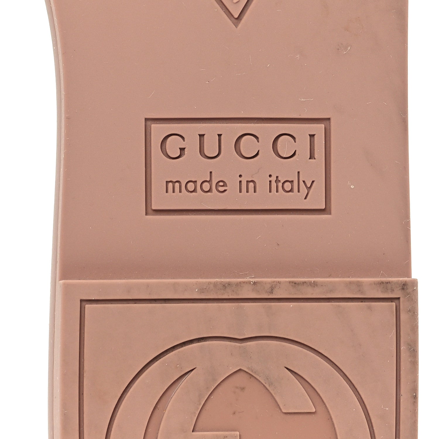 Gucci Rubber Interlocking G Womens Slide Sandals 36 Light Beige 7 of 10