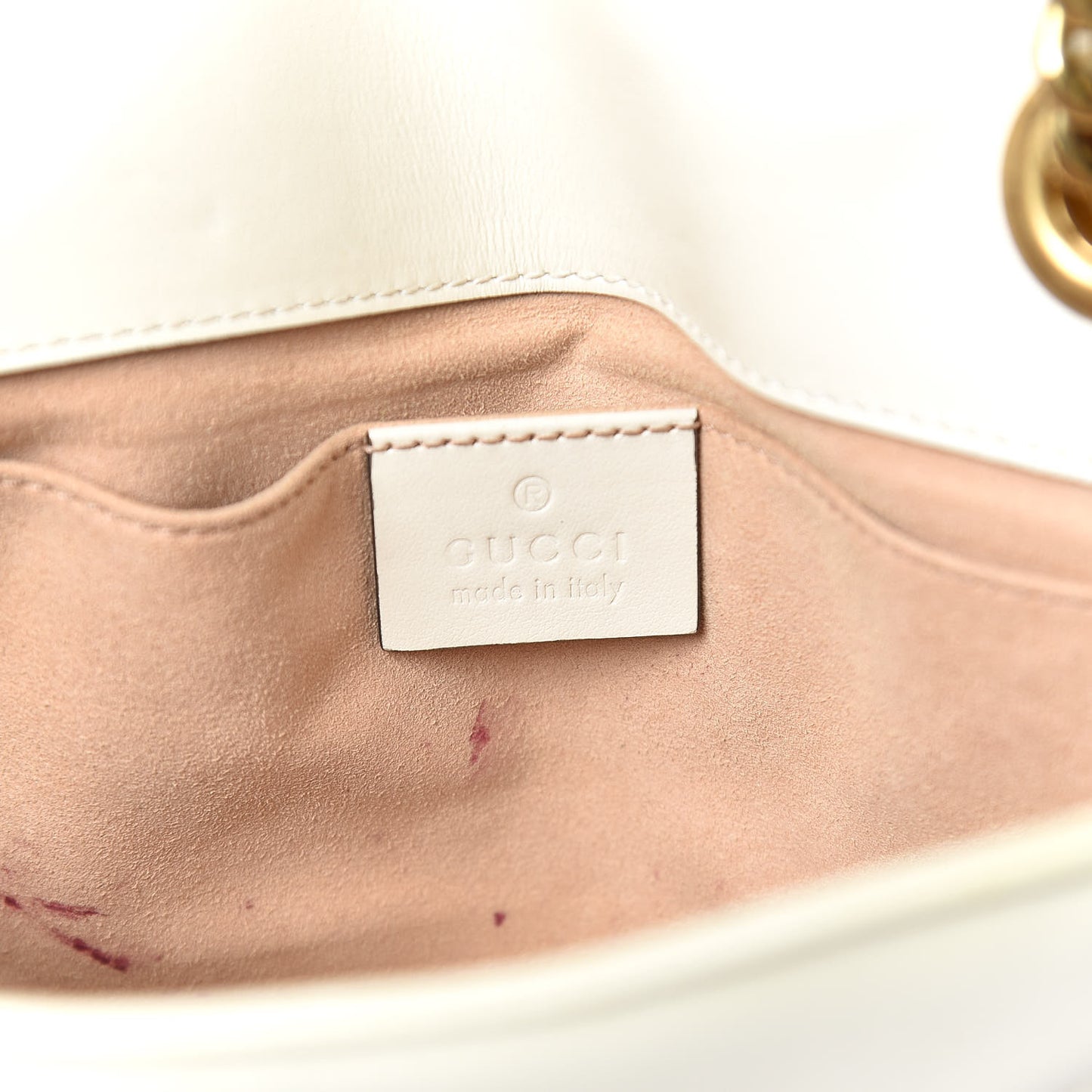 Calfskin Matelasse Mini GG Marmont Shoulder Bag White