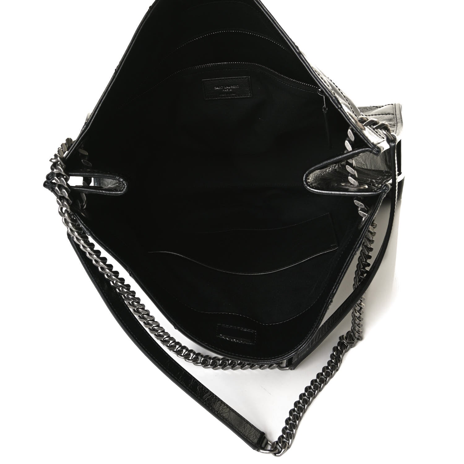 Saint Laurent Crinkled Calfskin Matelasse Monogram Medium Niki Shopper Tote Black 5 of 14