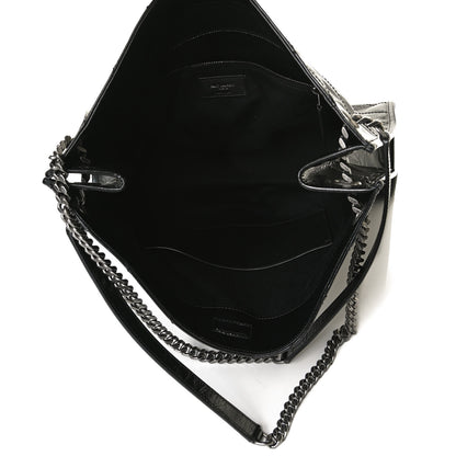 Saint Laurent Crinkled Calfskin Matelasse Monogram Medium Niki Shopper Tote Black 5 of 14