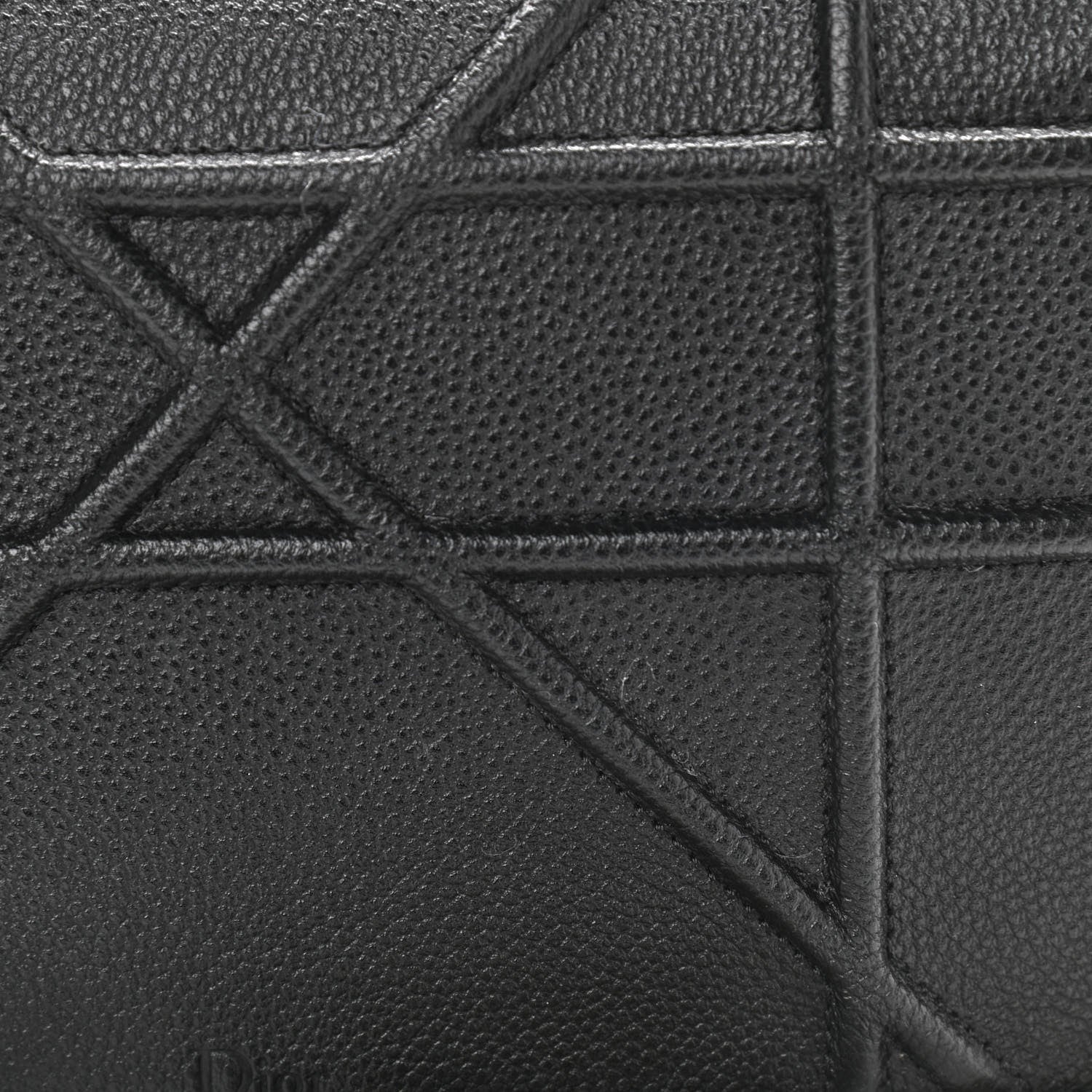 Christian Dior Grained Calfskin Diorama Wallet on Chain Pouch Black 12 of 13