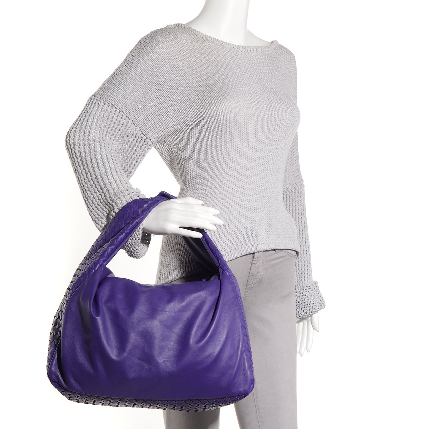 Nappa Intrecciato Large Knot Hobo Violet