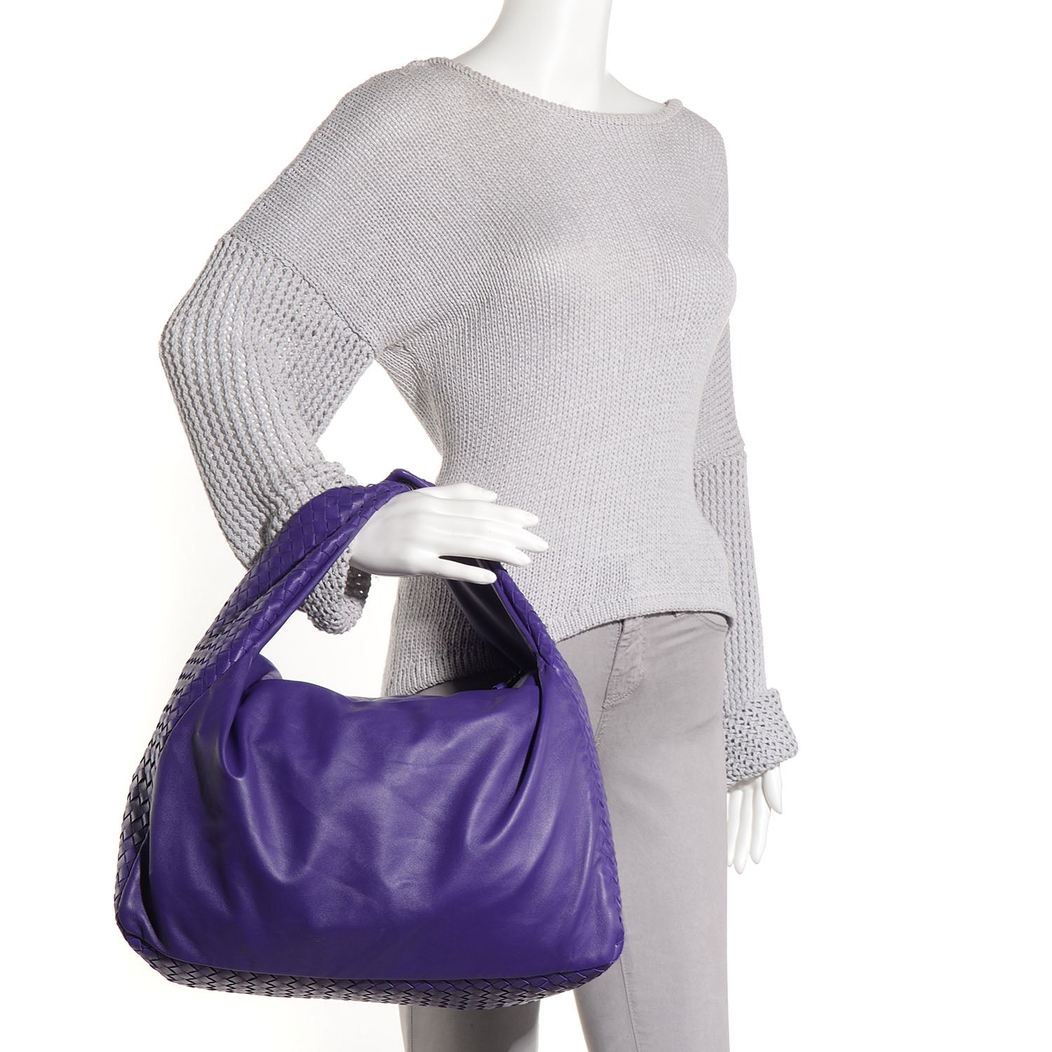 Bottega Veneta Nappa Intrecciato Large Knot Hobo Violet 2 of 9