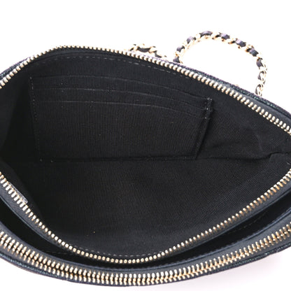Chanel Iridescent Caviar Quilted Small Clutch With Chain Black 7 of 14