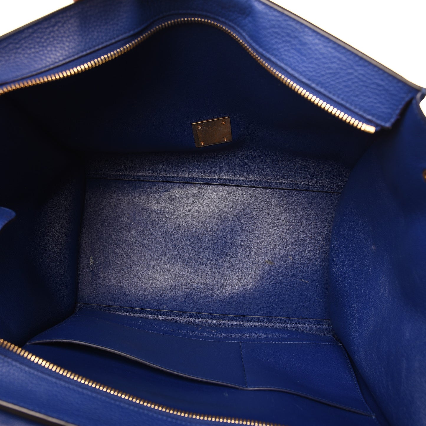 Drummed Calfskin Suede Medium Trapeze Indigo