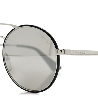 Prada Round Sunglasses SPR 51S Black Silver 7 of 8