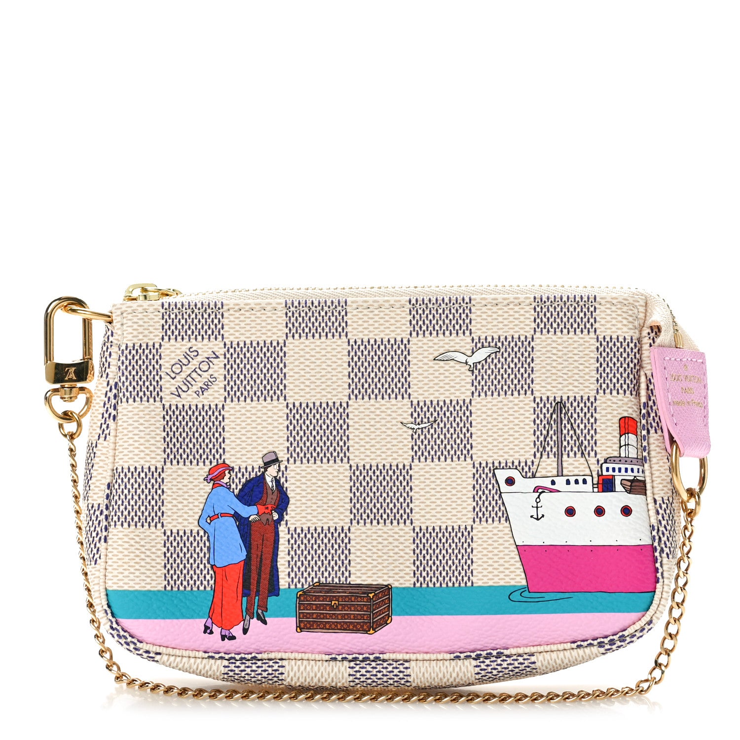Louis Vuitton Damier Azur 2016 Christmas Animation Mini Pochette Accessories 1 of 10