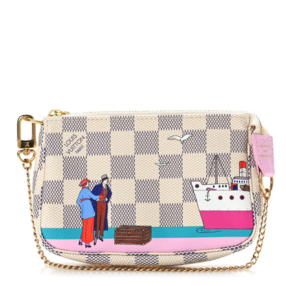 Louis Vuitton Damier Azur 2016 Christmas Animation Mini Pochette Accessories 1 of 10