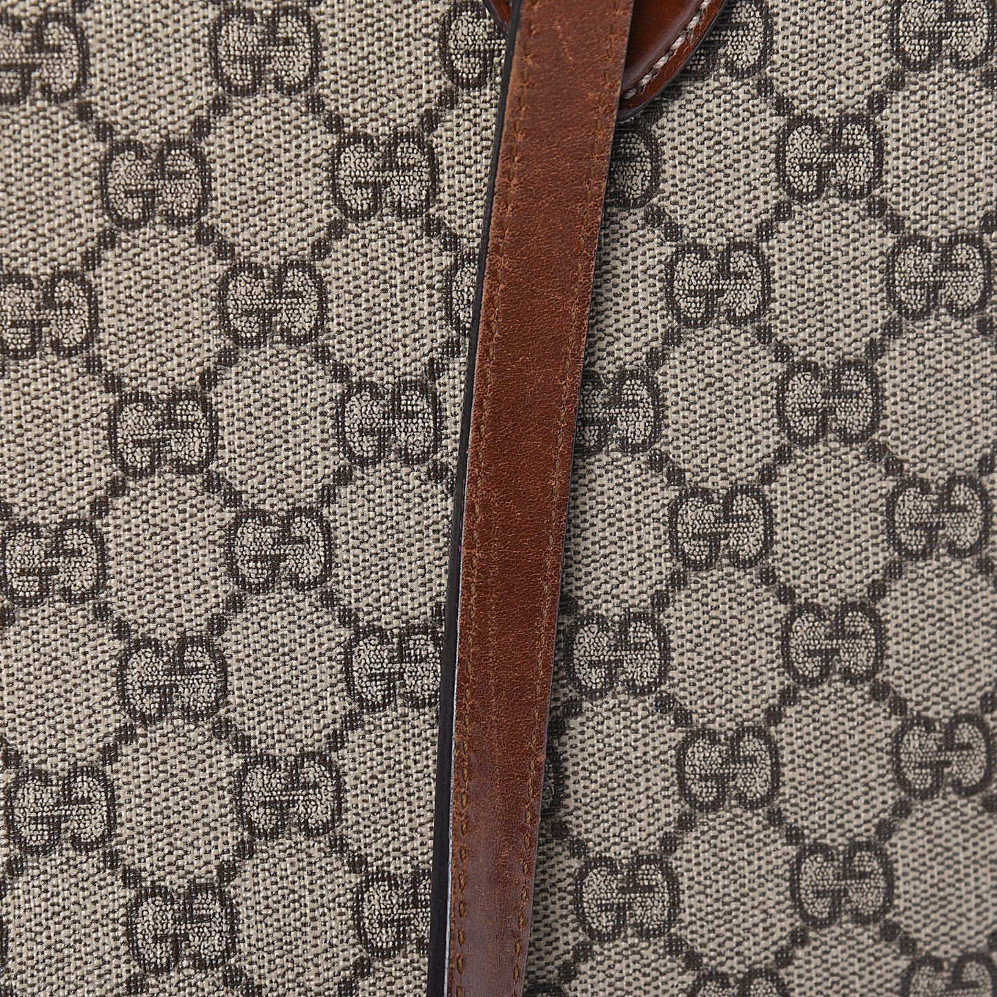 GG Supreme Monogram Medium Zippered Bucket Tote Beige Tuscany