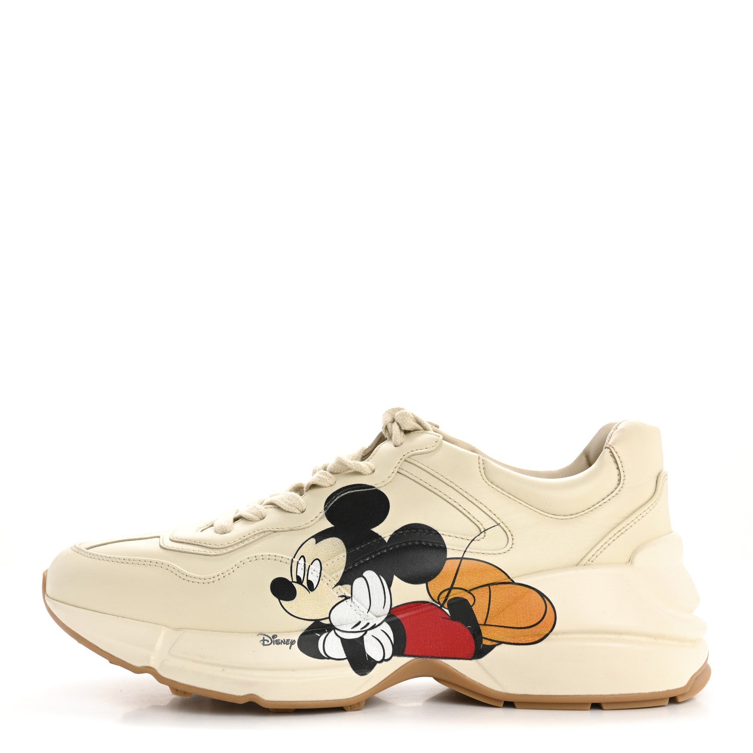 Gucci X DISNEY Calfskin Mickey Mouse Womens Rhyton Sneakers 40 Ivory 1 of 14