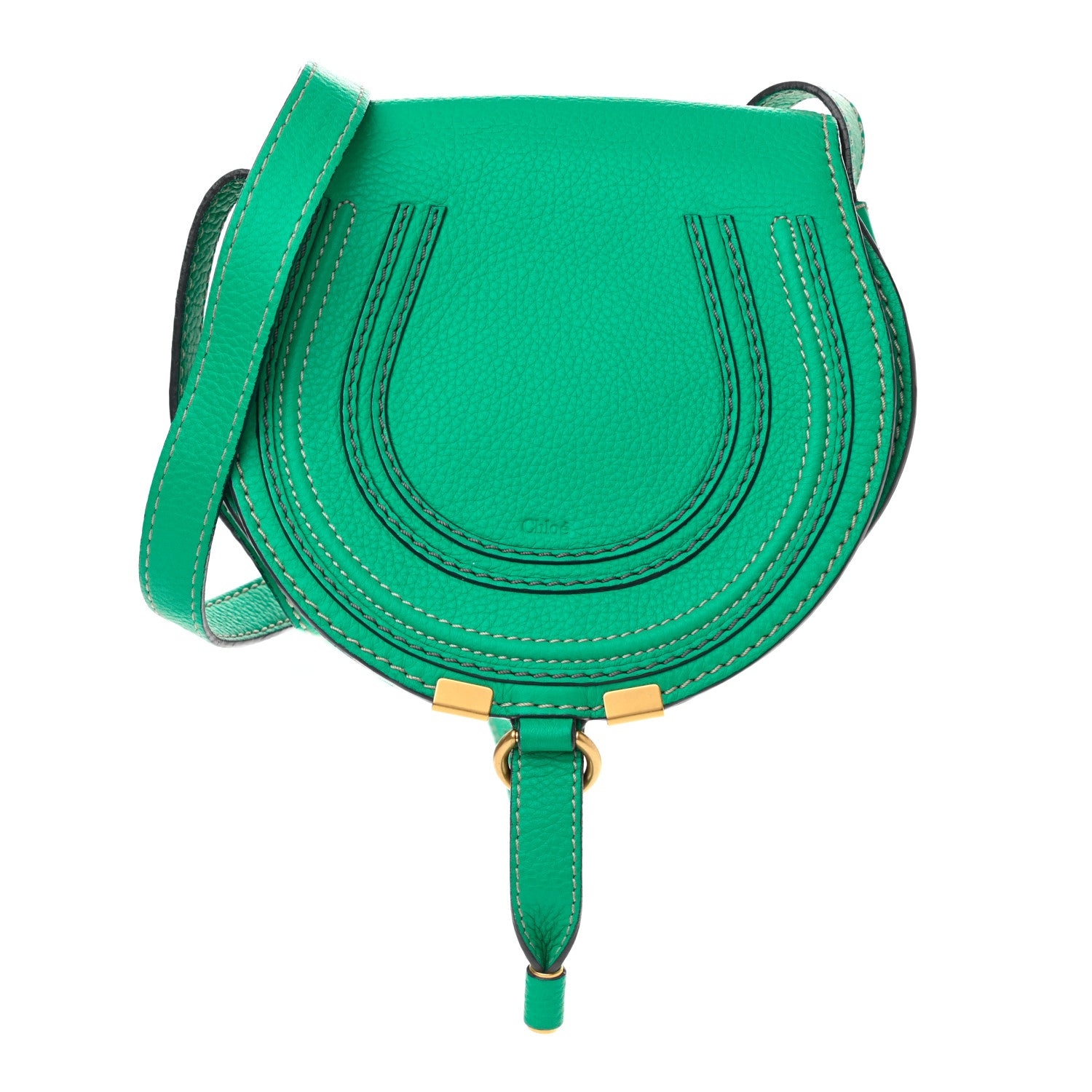 Chloe Calfskin Mini Marcie Round Crossbody Bag Jade Green 1 of 9