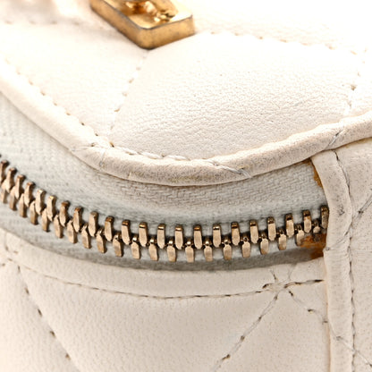 Chanel Lambskin Quilted Mini Vanity Case With Chain White 14 of 15