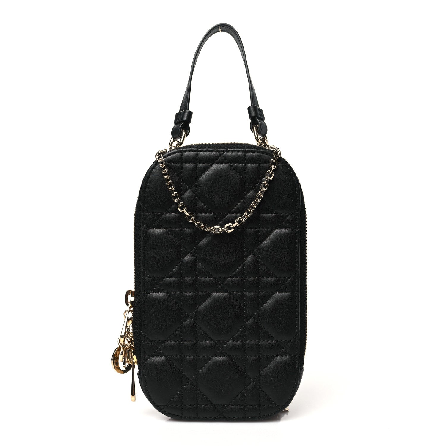 Christian Dior Lambskin Cannage Lady Dior Phone Holder Black 1 of 10