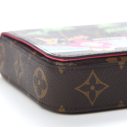 Louis Vuitton Monogram 2021 Christmas Animation Hollywood Pochette Felicie Chain Wallet Fuchsia 7 of 8