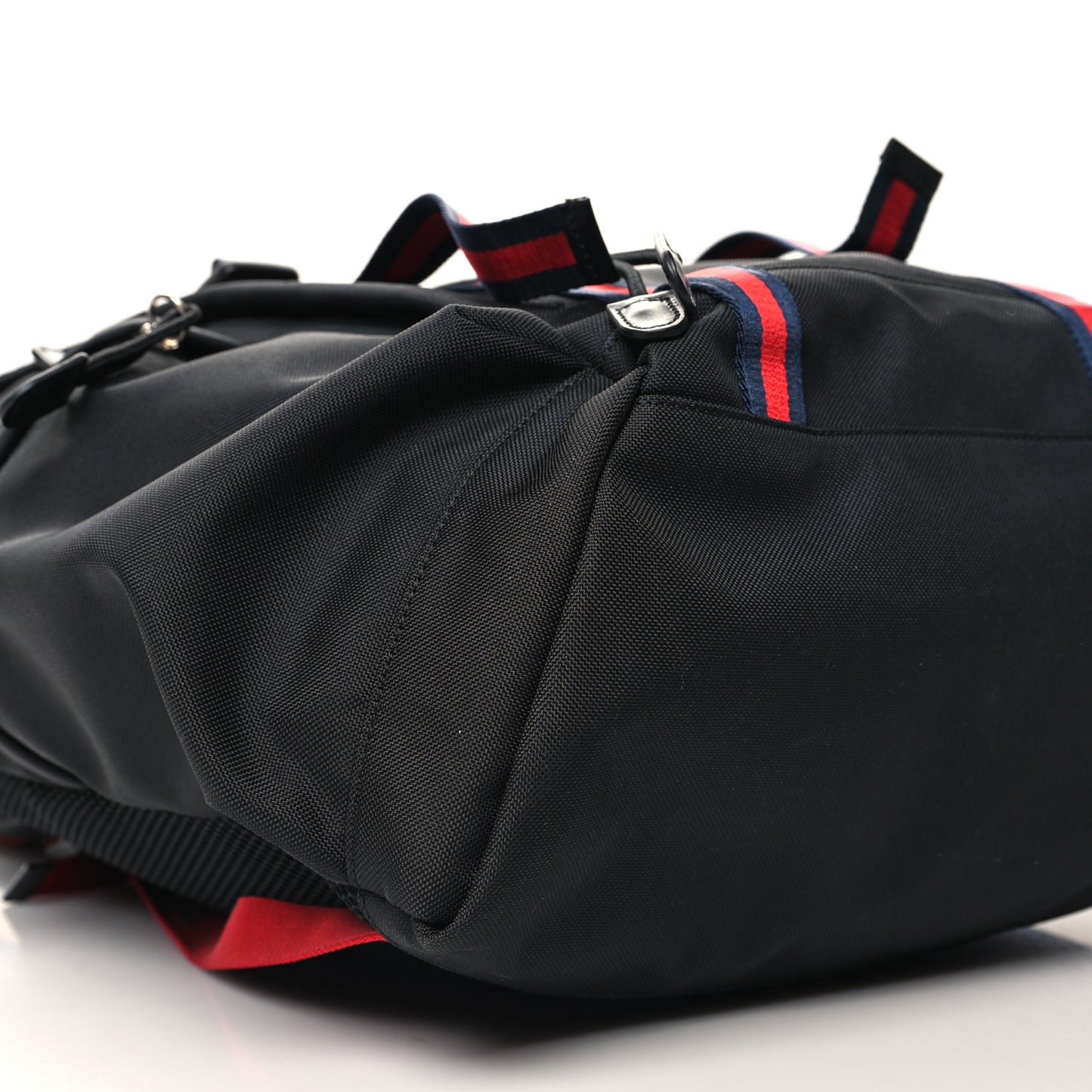 Techno Canvas Web Double Buckle Backpack Black