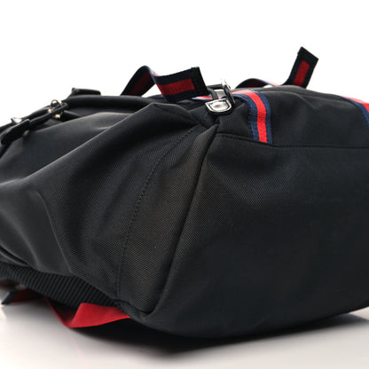 Gucci Techno Canvas Web Double Buckle Backpack Black 9 of 10