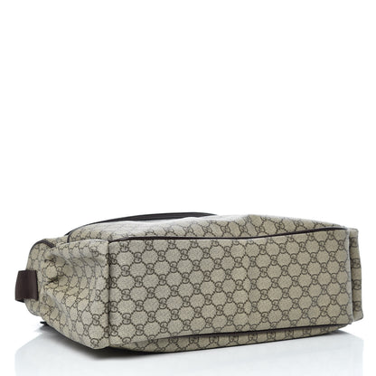 Gucci GG Supreme Monogram Selleria Calfskin Large Diaper Bag Beige Ebony Cocoa Dark Chocolate 5 of 12