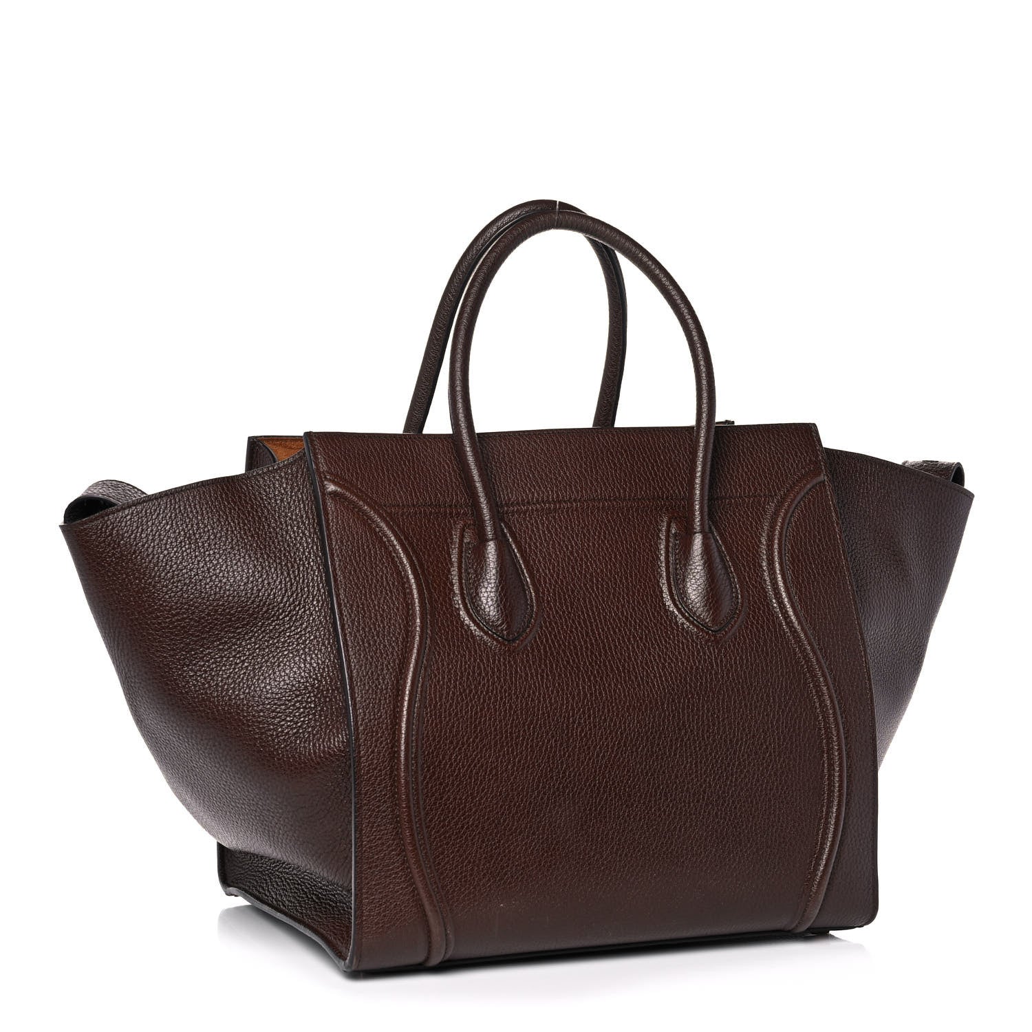 Celine Drummed Calfskin Medium Phantom Luggage Brown 2 of 12