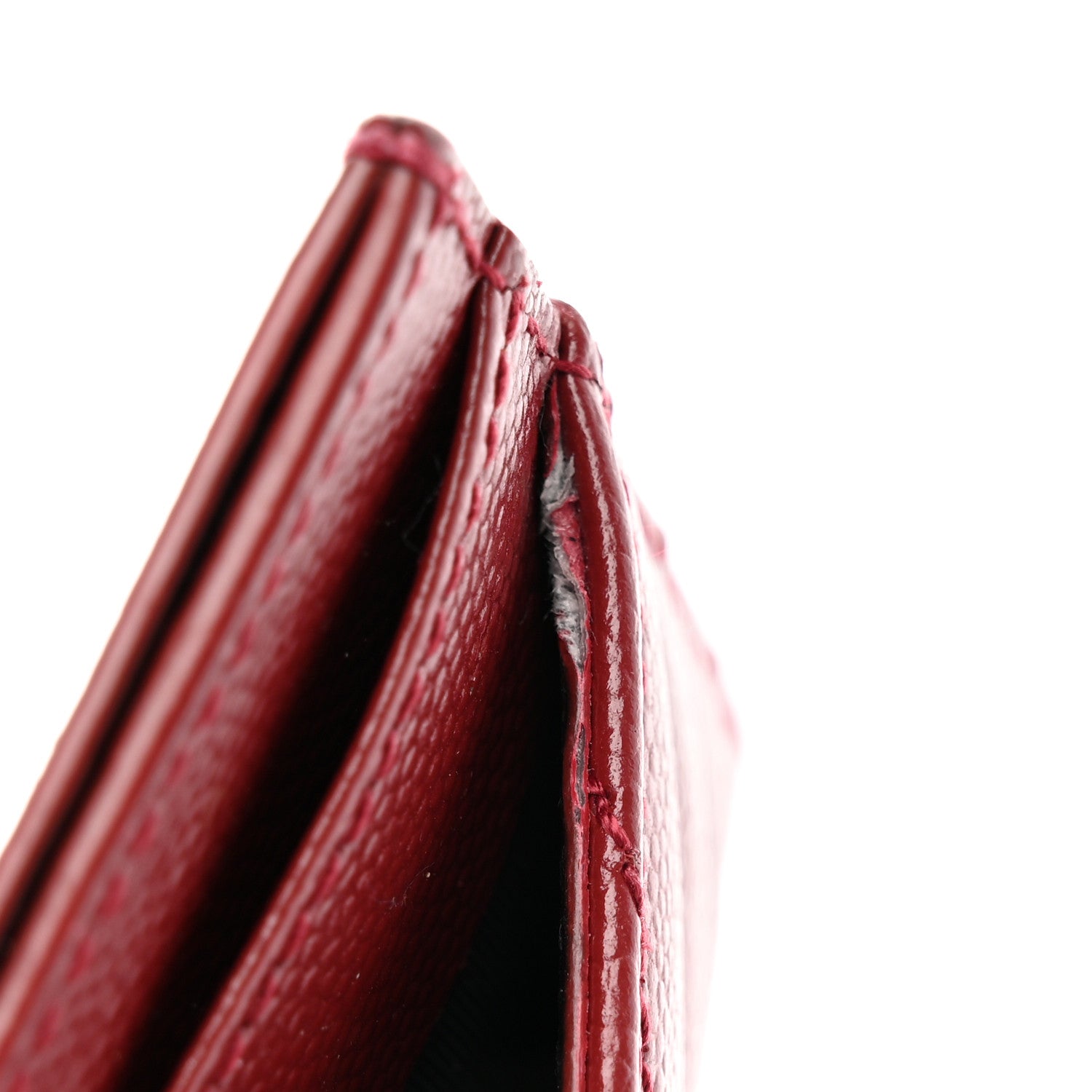 Saint Laurent Grain De Poudre Matelasse Chevron Monogram Credit Card Case Opyum Red 9 of 12