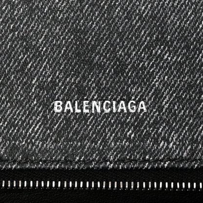 Balenciaga Nappa Denim Printed Small Hourglass Top Handle Bag Black 6 of 11