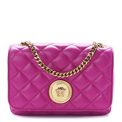 Versace Nappa Quilted Small Medusa Chain Crossbody Pink 1 of 12