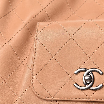 Chanel Calfskin Stitched Medium Urban Luxury Drawstring Backpack Beige 12 of 15