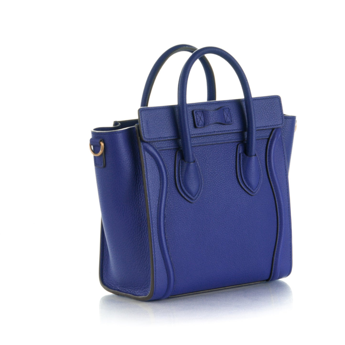 Drummed Calfskin Nano Luggage Indigo