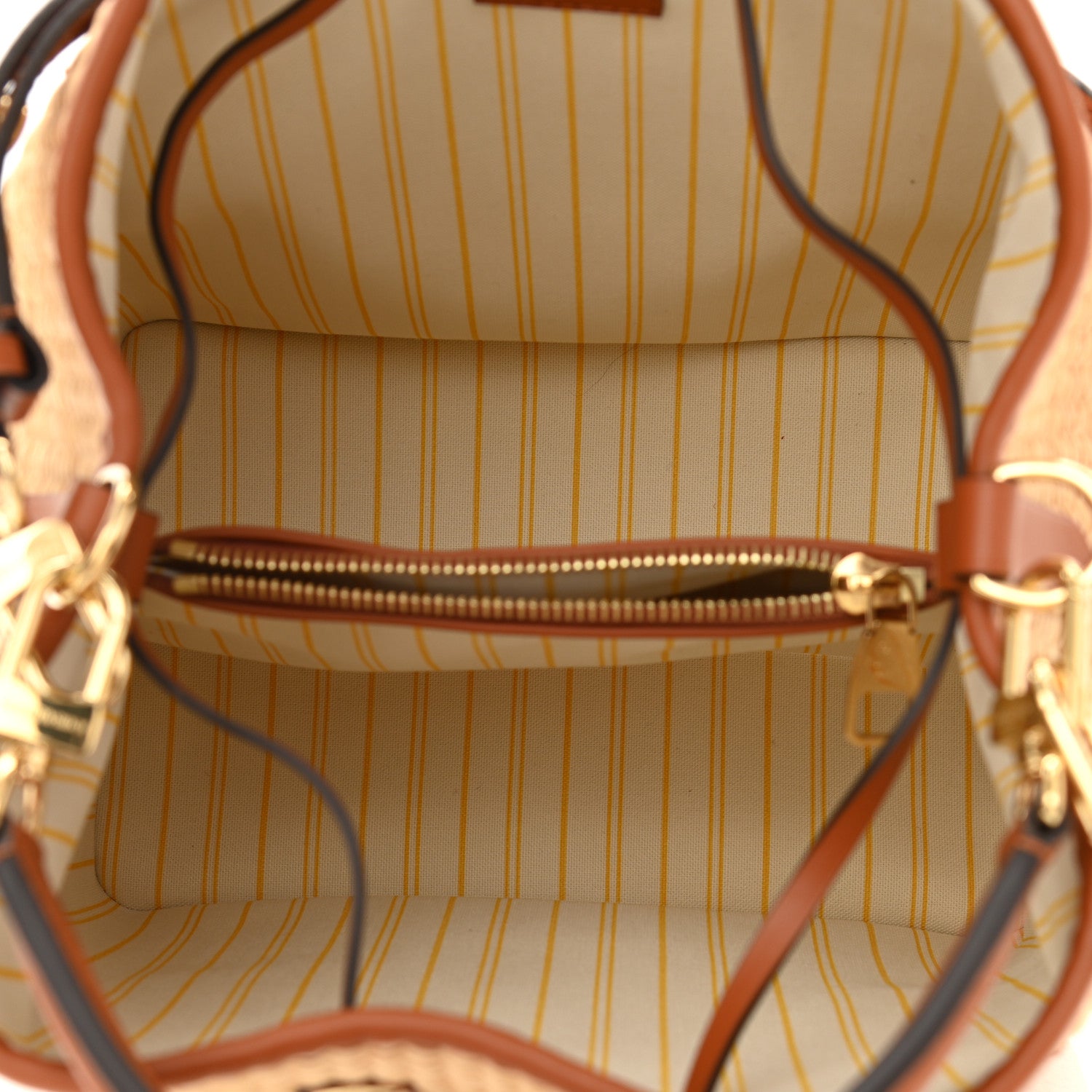 Louis Vuitton Raffia Calfskin Monogram Neonoe MM Tan 5 of 9