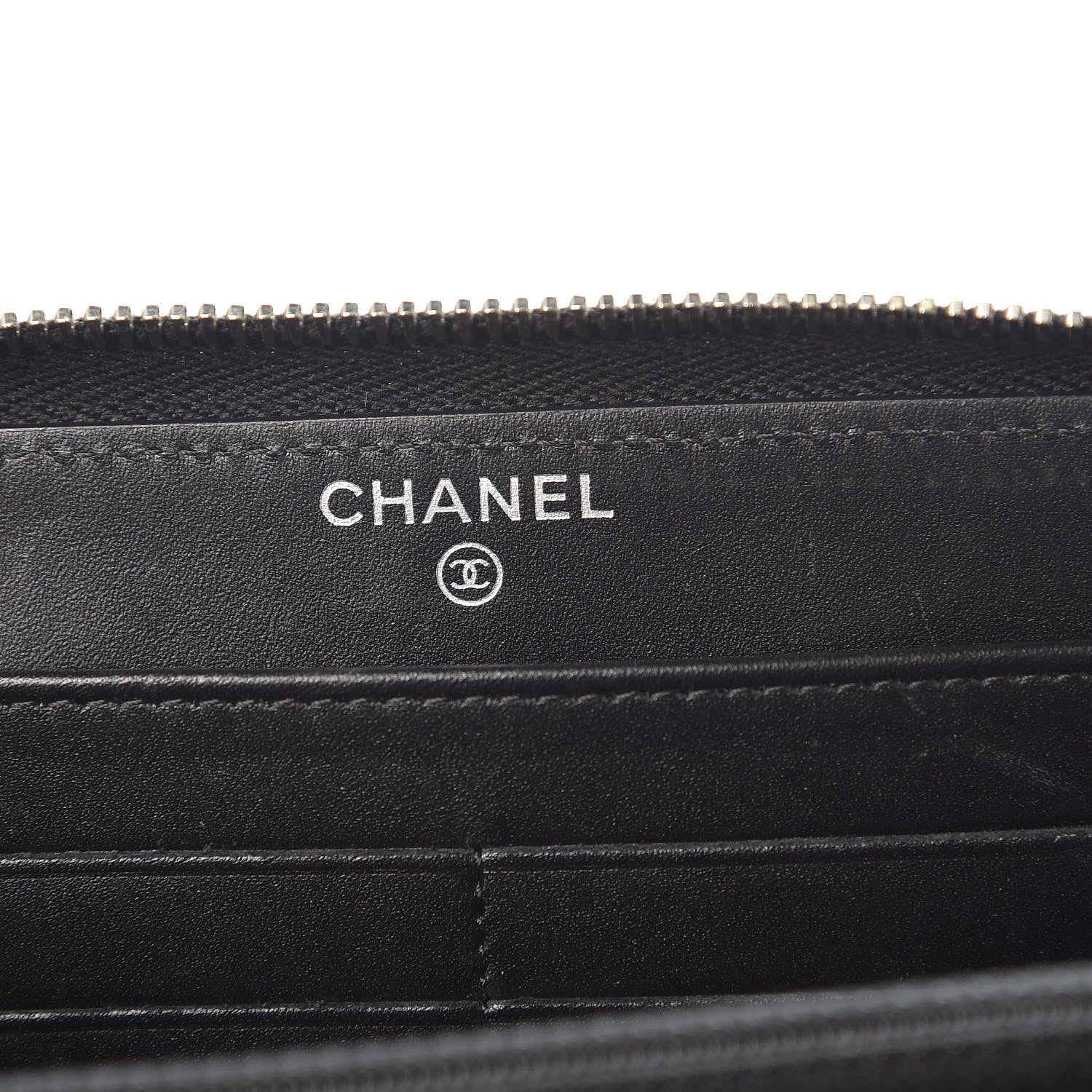 Chanel Caviar Quilted Large Gusset Zip Around Wallet Black 6 of 9