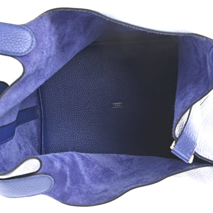 Hermes Taurillon Clemence Picotin Lock 26 GM Bleu Electrique 4 of 9
